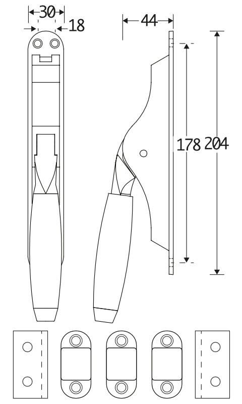 Artitec Mi Satori Set Pompespagnolet Ton ebben messing ongelakt 2500mm - Deurbeslag-expert