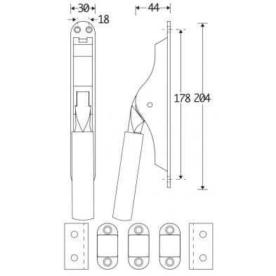 Artitec Mi Satori Set Pompespagnolet Frankfurt messing ongelakt 2500mm - Deurbeslag-expert