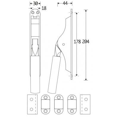 Artitec Mi Satori Set Pompespagnolet Frankfurt ebben messing ongelakt 2500mm - Deurbeslag-expert