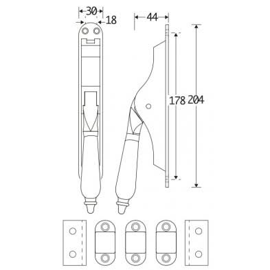 Artitec Mi Satori Set Pompespagnolet Antique ebben glans nikkel 2500mm - Deurbeslag-expert