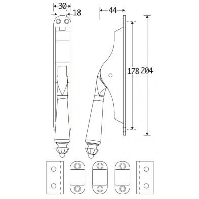 Artitec Mi Satori Set Pompespagnolet Nouveau glans nikkel 2500mm - Deurbeslag-expert