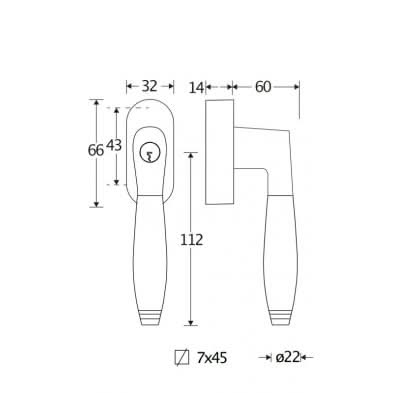 Artitec Mi Satori SKG2 Draaikiep sluiting Bonton ebben/ovaal glans nikkel
