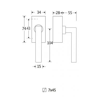 Artitec Mi Satori SKG3 Draaikiepgarnituur afsluitbaar Kare/Bauhaus mat zwart