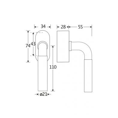 Artitec Mi Satori SKG3 Draaikiepgarnituur afsluitbaar Frankfurt/Elegant messing antiek
