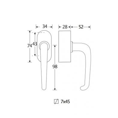 Artitec Mi Satori SKG3 Draaikiepgarnituur afsluitbaar Halfsabel/Elegant messing ongelakt