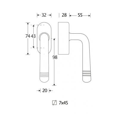 Artitec Mi Satori SKG3 Draaikiepgarnituur afsluitbaar Art-Deco/Elegant glans chroom