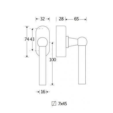 Artitec Mi Satori SKG3 Draaikiepgarnituur afsluitbaar Chemin de fer/Elegant messing ongelakt