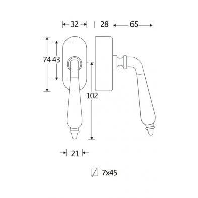 Artitec Mi Satori Draaikiepgarnituur afsluitbaar Antique bakeliet/Elegant glans nikkel