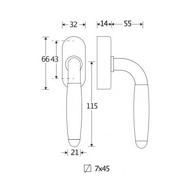 Artitec Mi Satori Draaikiepgarnituur Baton Elegant/Elegant mat nikkel ongelakt