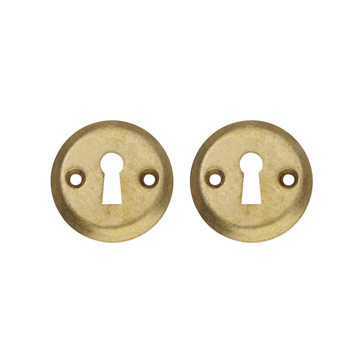 Intersteel rozet met sleutelgat schroefgat | Rond | Messing Getrommeld