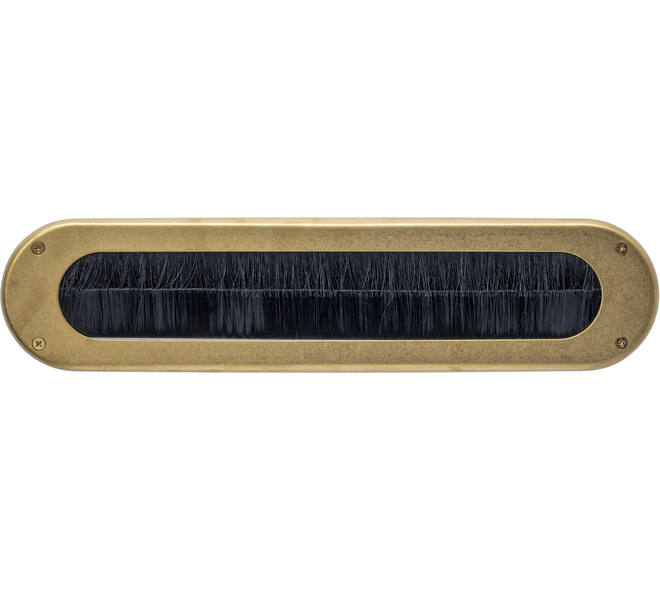 Intersteel Tochtwering 340x80mm Ovaal Messing Getrommeld