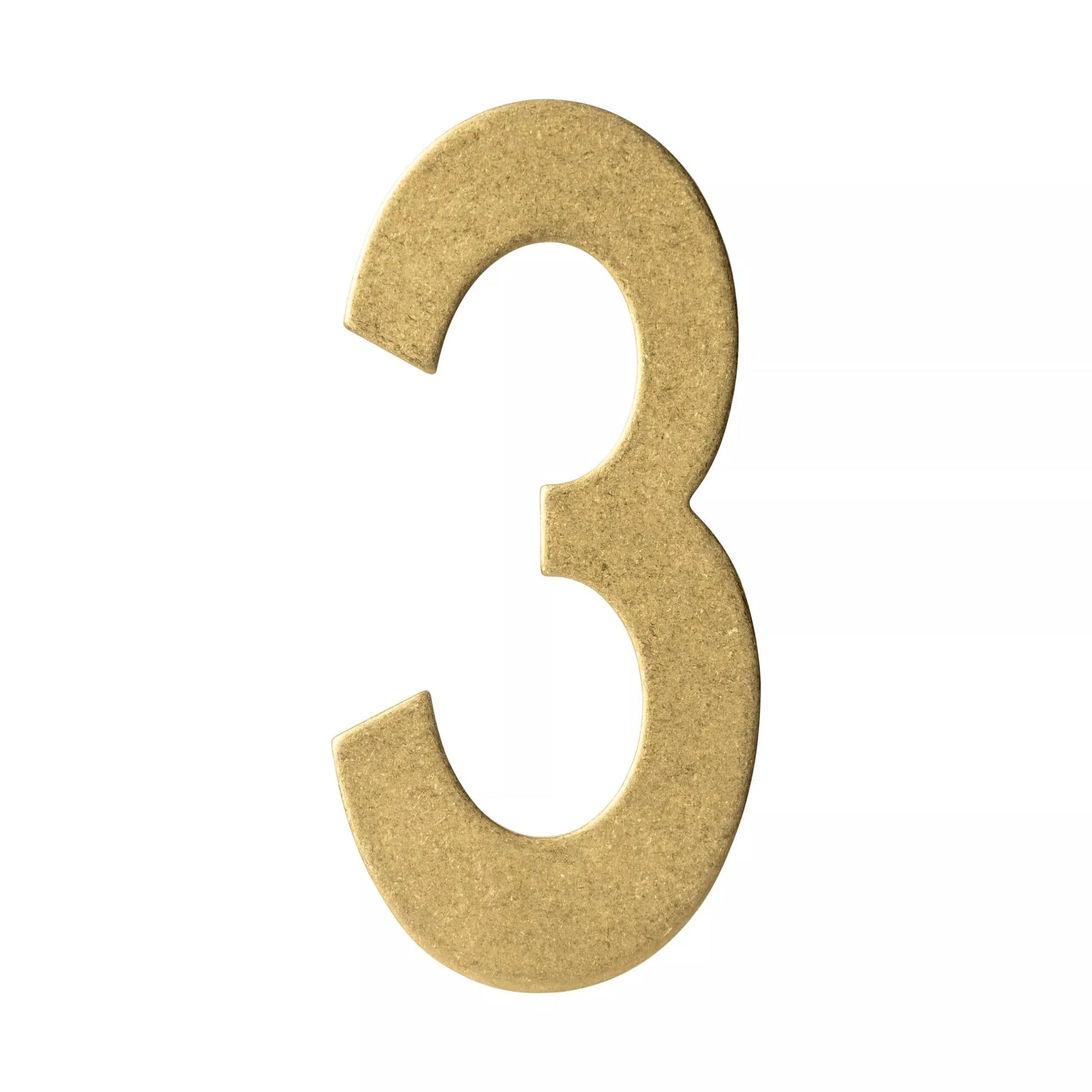 Huisnummer 3 150mm PVD Messing getrommeld