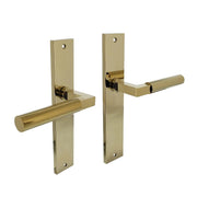 Intersteel Deurkruk Bau-Stil op schild 245×45 mm blind messing titaan PVD