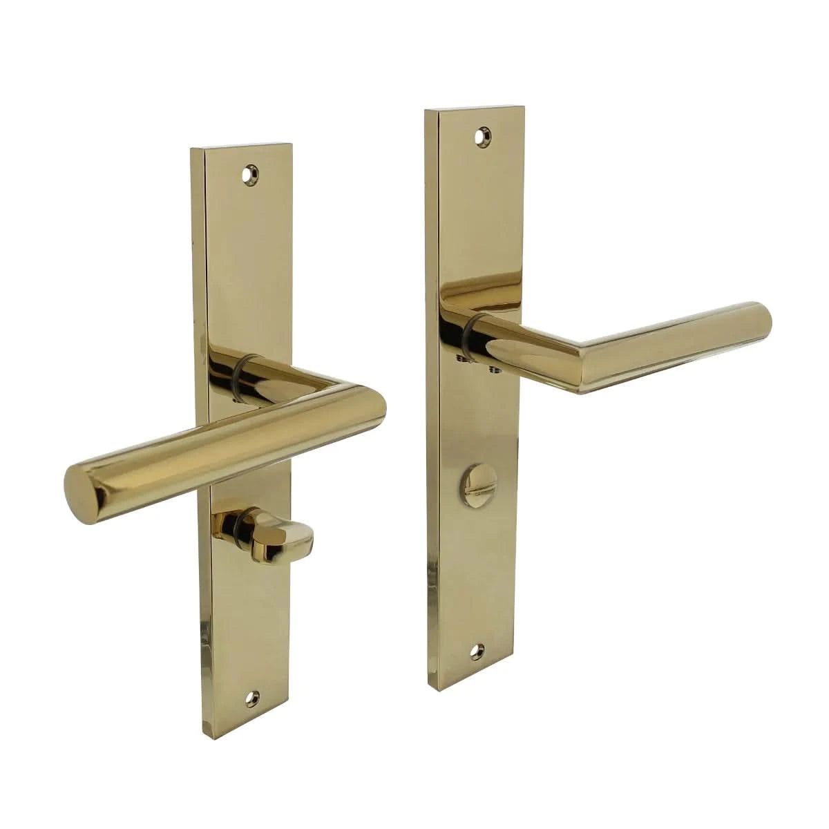 Intersteel Deurkruk Bastian op schild 245×45 mm WC63/8 mm messing titaan PVD