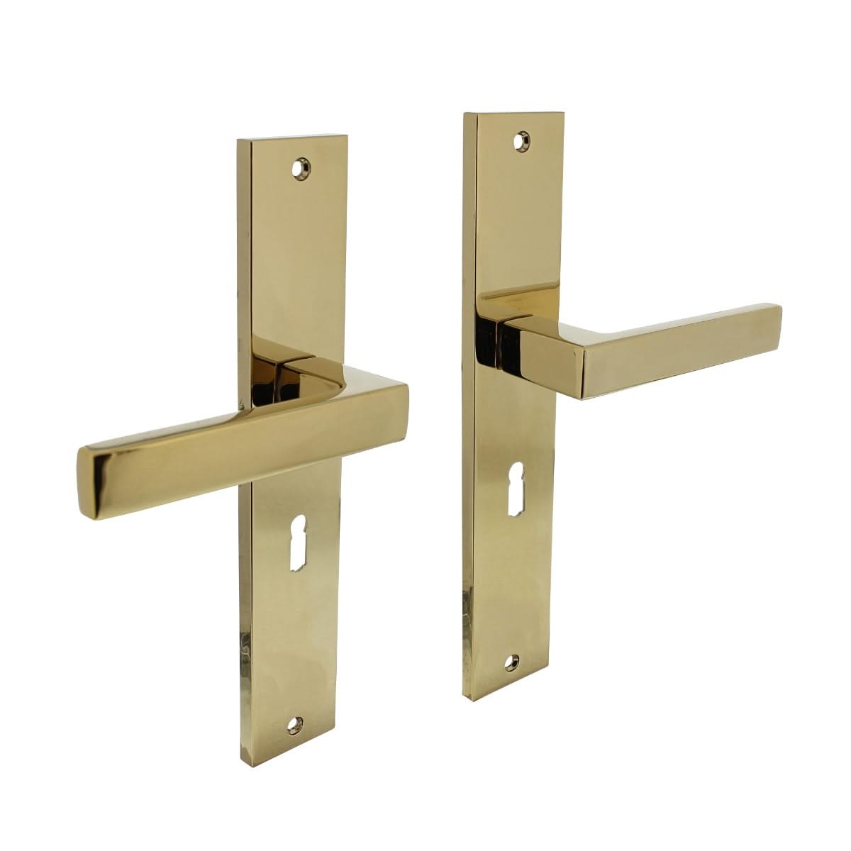 Intersteel Deurkruk Hera op schild 245×45 mm sleutelgat 56 mm messing titaan PVD