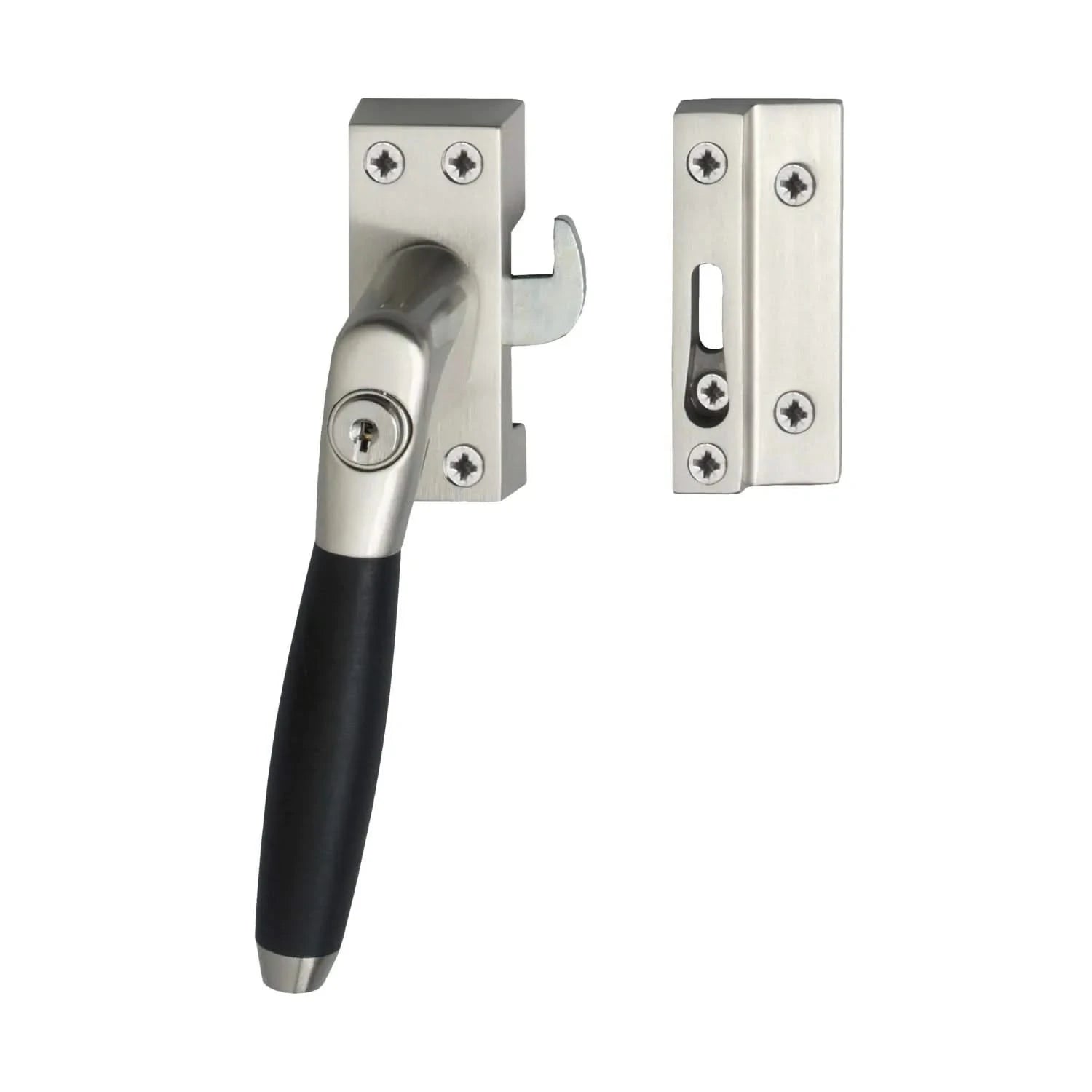 Intersteel | Raamsluiting Ton 400 | Afsluitbaar | SKG | Links | Nikkel Mat/Ebbenhout*