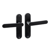 Intersteel Sora Basic deurkruk blind op ovaal schild, mat zwart, vooraanzicht