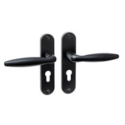 Intersteel deurkruk Jupiter Basic op ovaal schild profielcilinder 55 mm mat zwart vooraanzicht