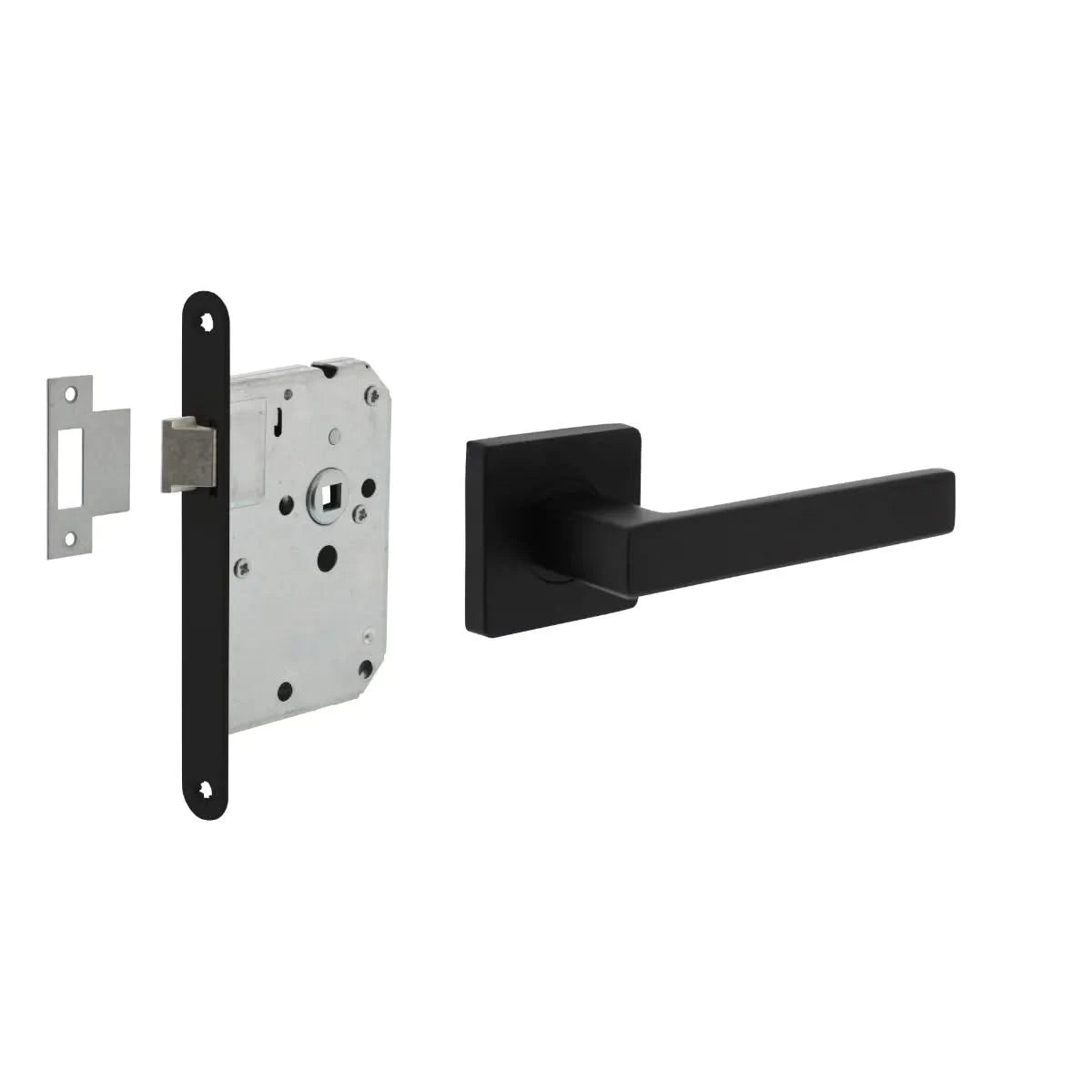 Intersteel Deurbeslag Set Loopslot Zwart Met Deurkruk Hera Zwart