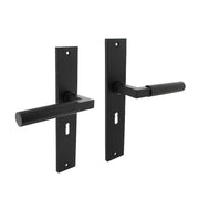 Intersteel Deurkruk Bau-Stil op schild 245×45 mm sleutelgat 56 mm mat zwart