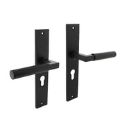 Intersteel Deurkruk Bau-Stil op schild 245×45 mm profielcilindergat 55 mm mat zwart