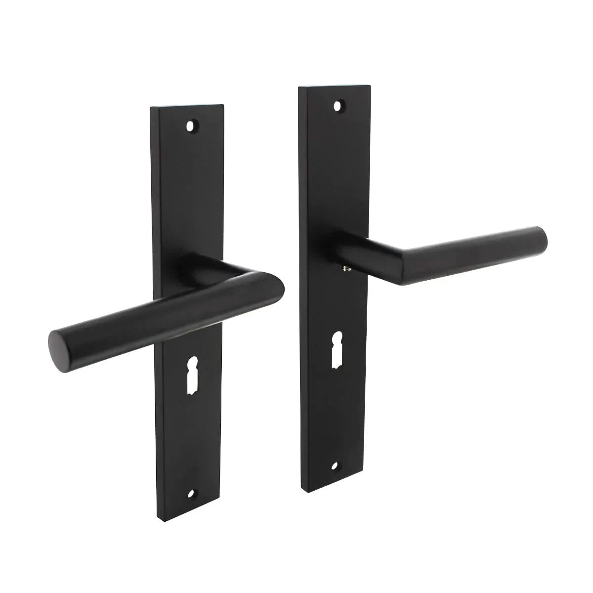 Intersteel Deurkruk Bastian op schild 245×45 mm sleutelgat 56 mm mat zwart