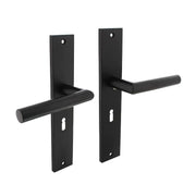 Intersteel Deurkruk Bastian op schild 245×45 mm sleutelgat 56 mm mat zwart