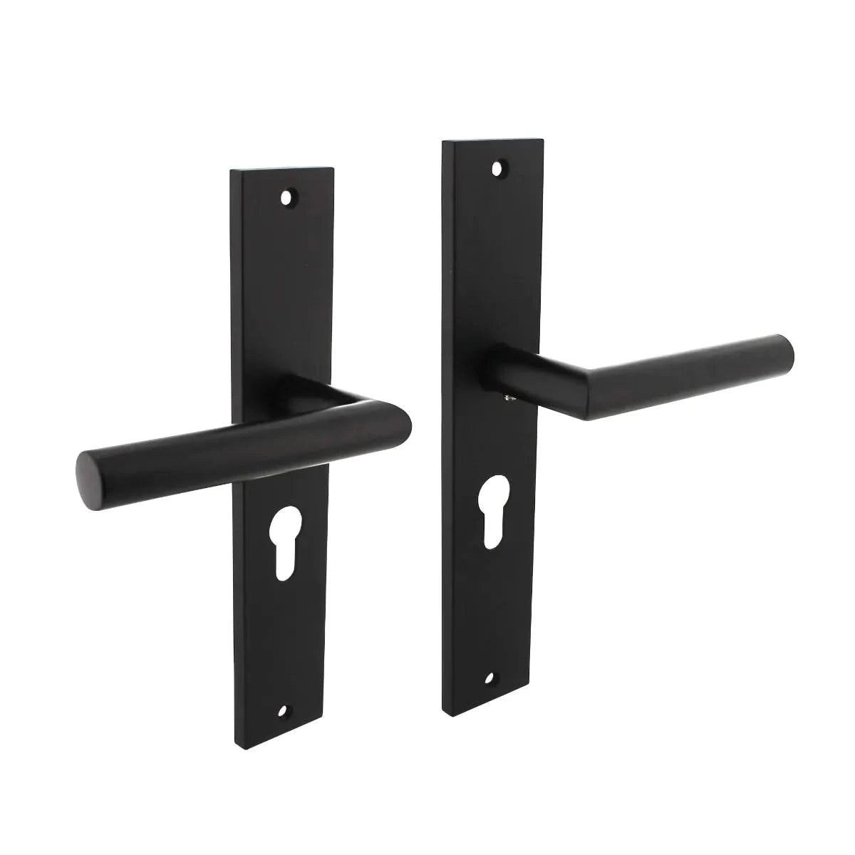 Intersteel Deurkruk Bastian op schild 245×45 mm profielcilindergat 55 mm mat zwart