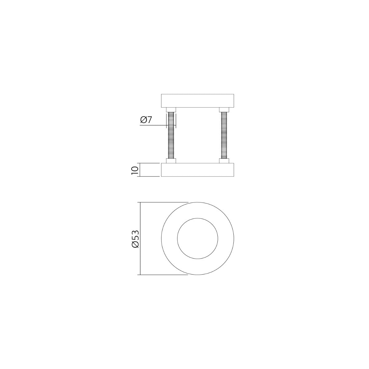 Intersteel afdekrozetten verdekt ø53x10mm zwart detail