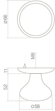Intersteel | Voordeurknop | vast | paddenstoel | mat zwart - Deurbeslag-expert