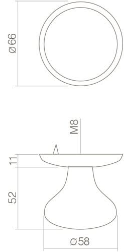 Intersteel | Voordeurknop | vast | paddenstoel | mat zwart - Deurbeslag-expert