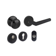 Intersteel Basis voordeurset veiligheidsbeslag SKG3 Jura rond met kerntrekbeveiliging rvs zwart