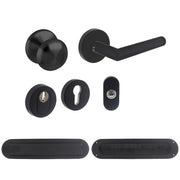 Intersteel | Voordeurbeslag Set Jura | Rond met kerntrekbeveiliging | SKG3 | RVS Zwart