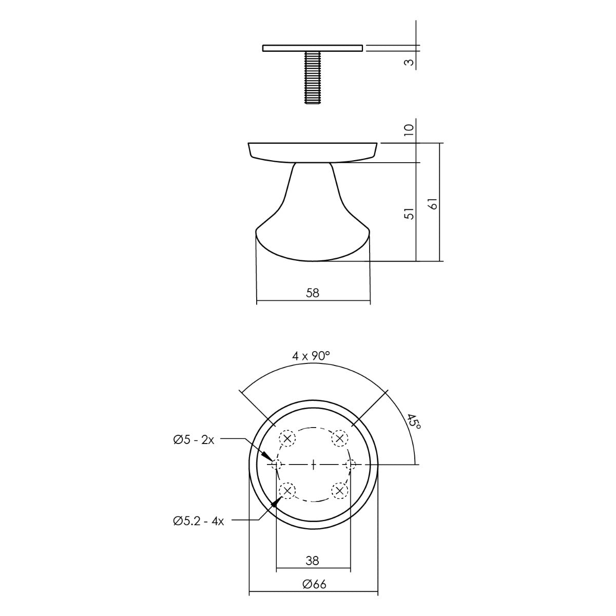 Intersteel voordeurbeslag rond SKG*** zwart detail 3