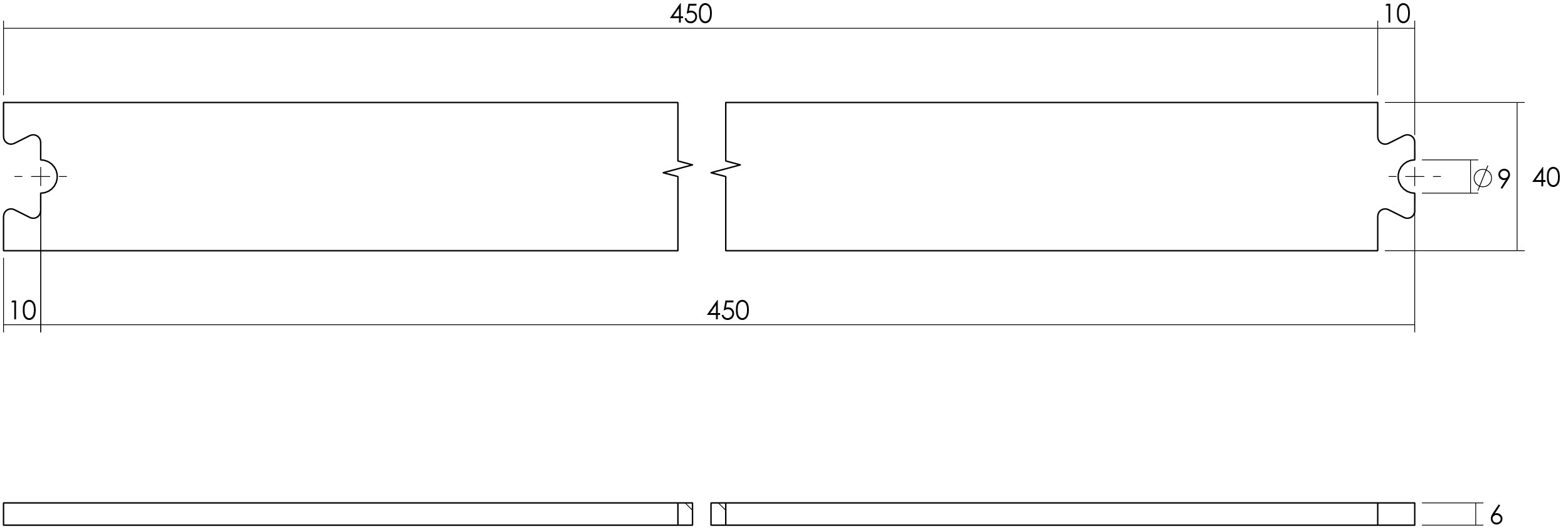 Intersteel | Schuifdeursysteem – tussenrail | 45cm | Mat Zwart