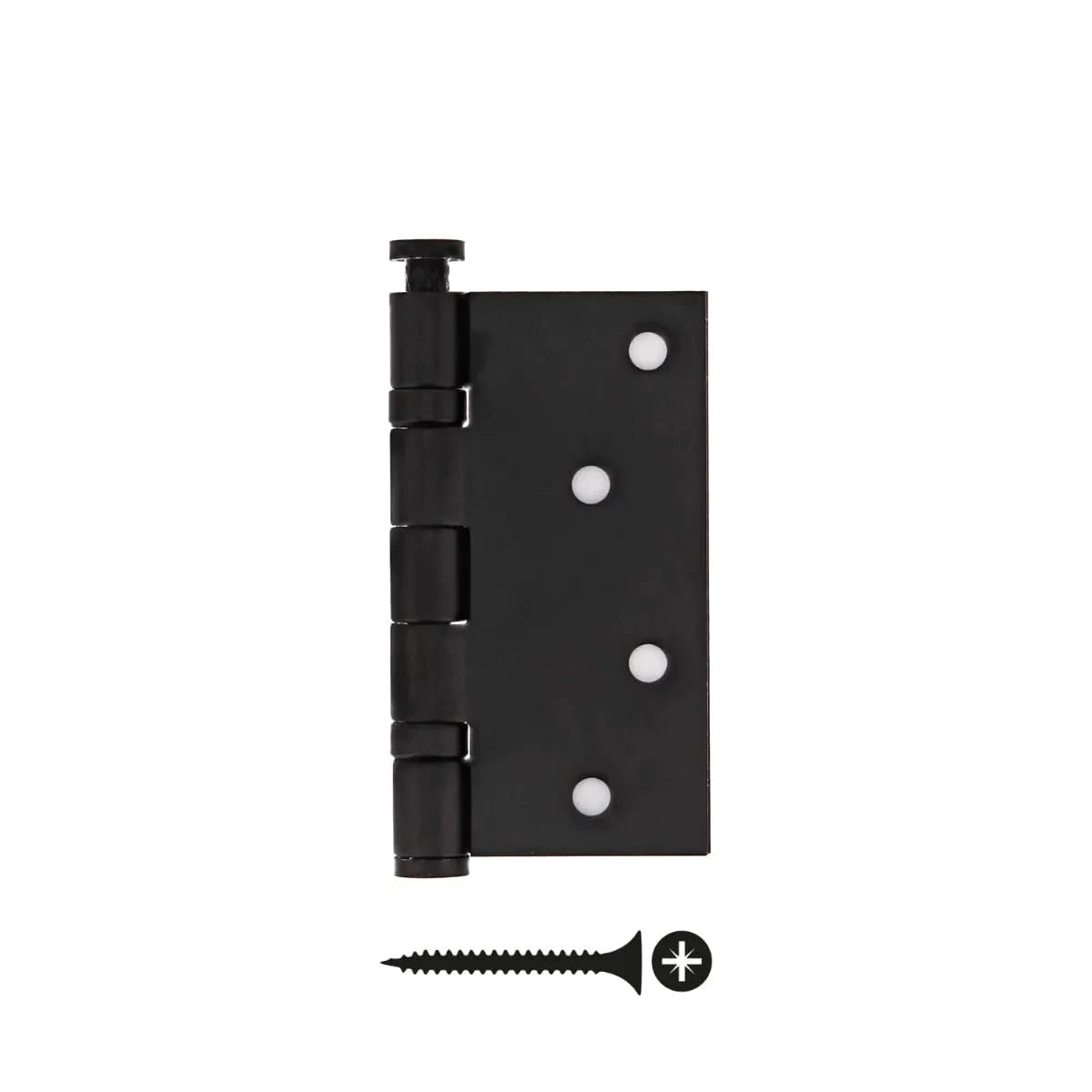 Kogellagerscharnier | Rechte hoek incl. schroeven | 89x89mm | Mat Zwart - Deurbeslag-expert