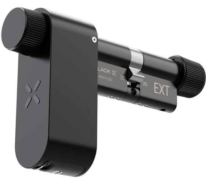 Black X Smart Lock cilinderslot in mat zwart – vooraanzicht