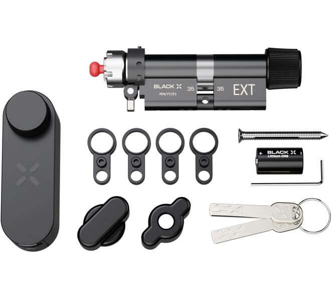 Black X Smart Lock in mat zwart – productweergave