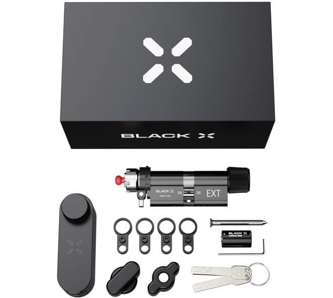 Black X Smart Lock in mat zwart – zijaanzicht