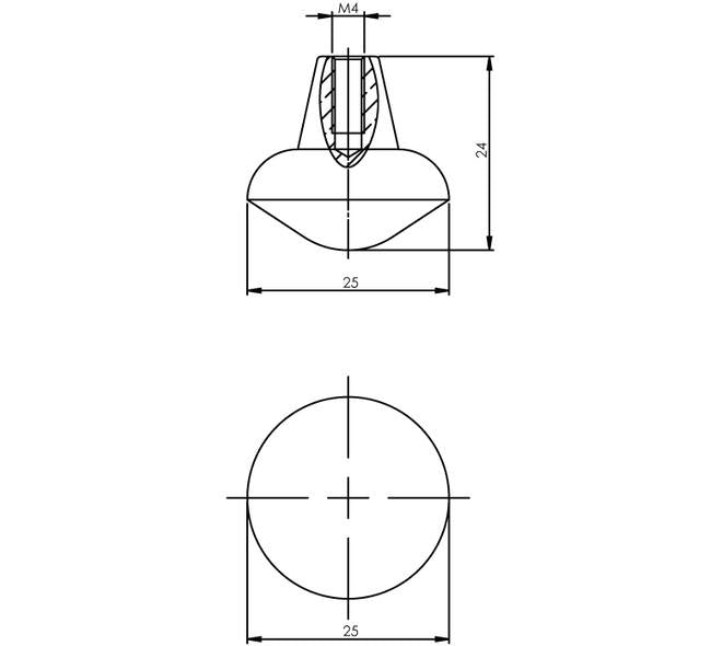 Intersteel | Meubelknop | 30mm | Mat Zwart