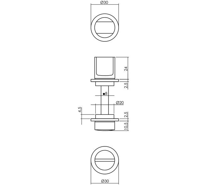 Intersteel | WC-sluiting met rozet | Rond | Antraciet Grijs | minimalistisch - Deurbeslag-expert