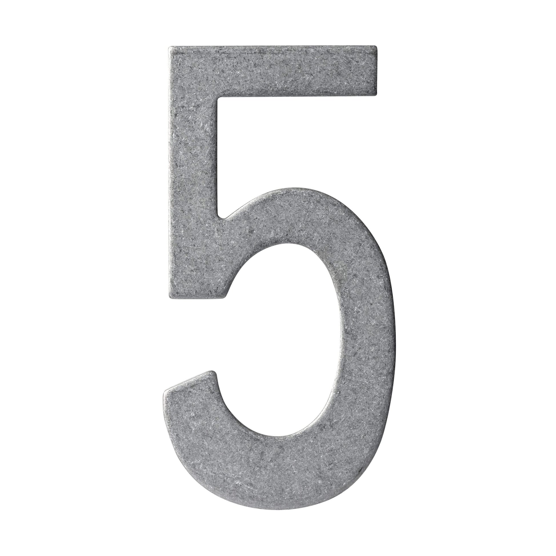 Huisnummer 5 150mm RVS Getrommeld