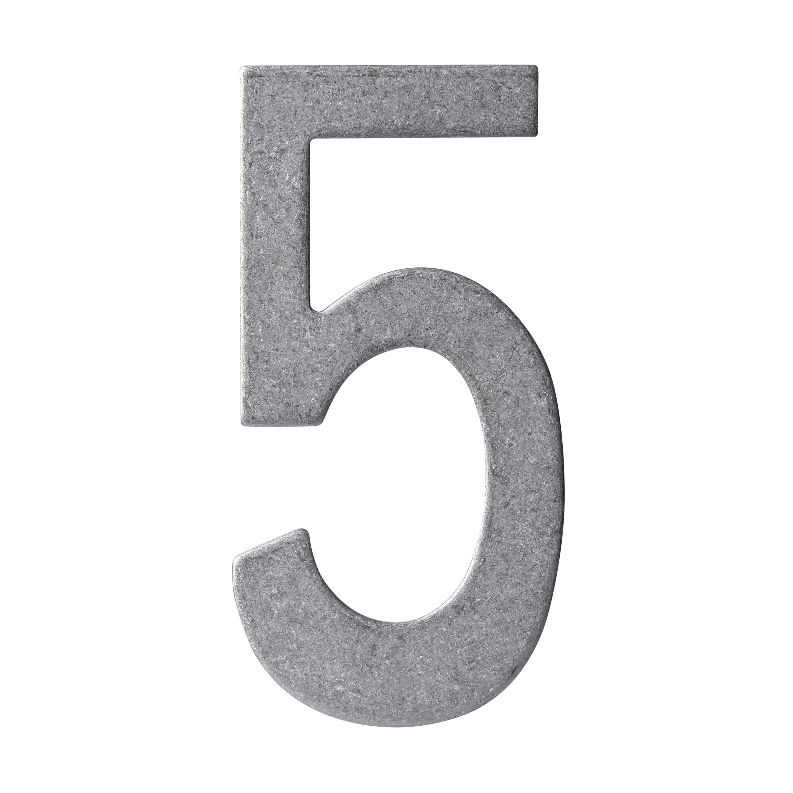 Huisnummer 5 150mm RVS Getrommeld