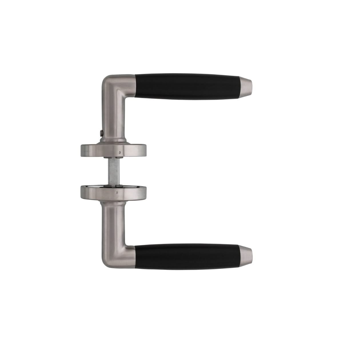 Intersteel Deurkruk Combi op rozet met ring met veer rvs geborsteld - Deurbeslag-expert