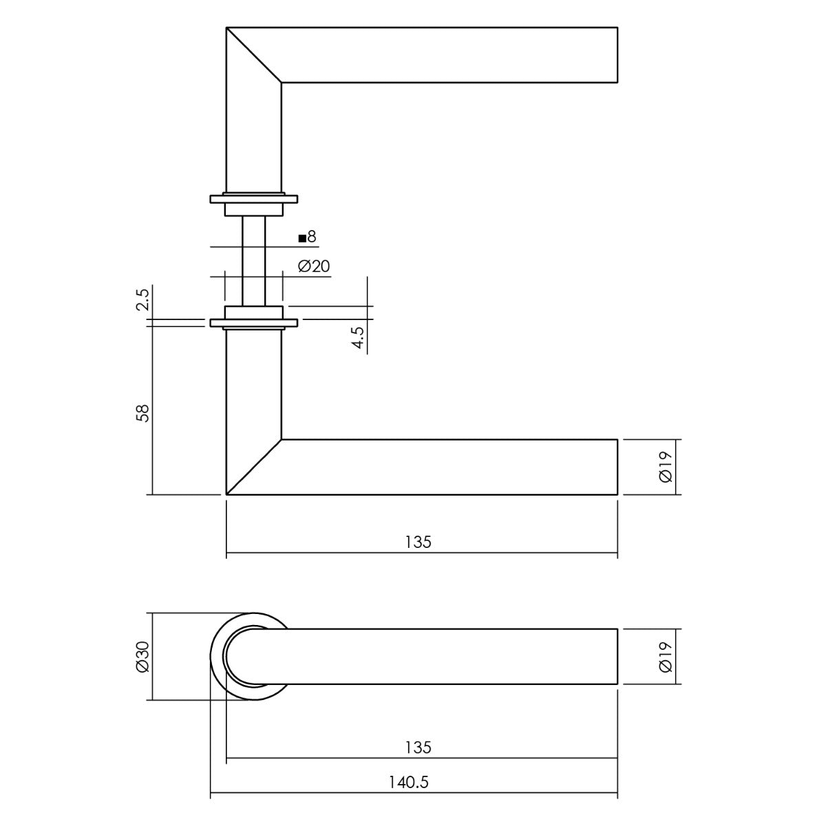 Intersteel deurkruk Jura op rozet Antracietgrijs – detailfoto