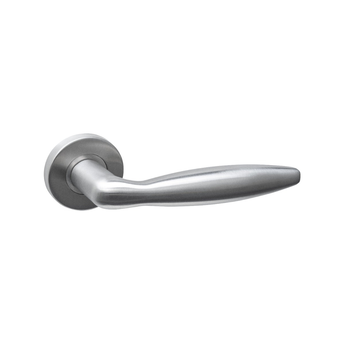 Intersteel deurkruk Jupiter Basic op verdekt rozet Ø53x10 mm in RVS geborsteld - vooraanzicht