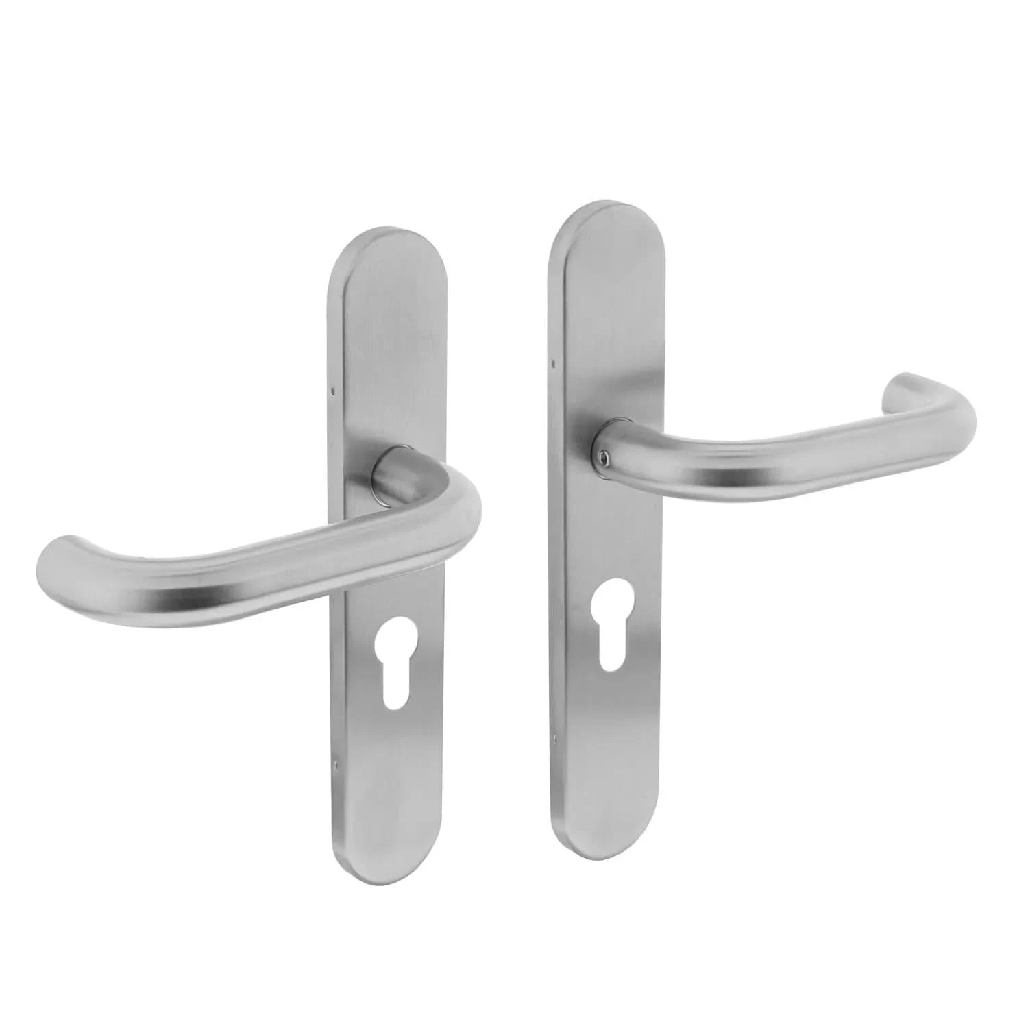 Deurkruk Rond PC55 op schild RVS