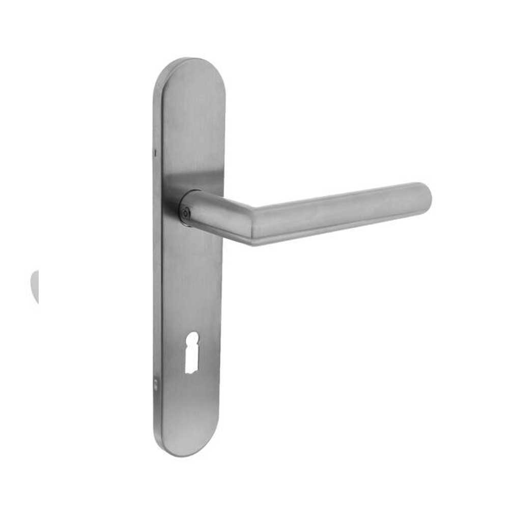 Intersteel Deurkruk Hoek 90° op schild rvs geborsteld - Deurbeslag-expert