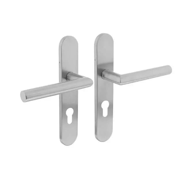 Intersteel Deurkruk Hoek 90° op schild rvs geborsteld - Deurbeslag-expert