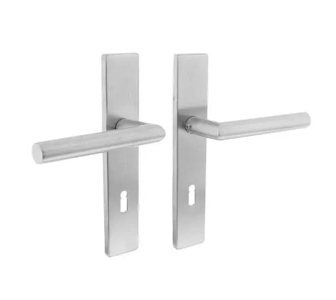 Intersteel Deurkruk Hoek 90° op rechthoekig schild rvs geborsteld - Deurbeslag-expert